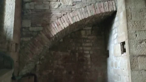 Todi - Interno della torre campanaria della Chiesa di San Fortunato Stock Footage 327843663