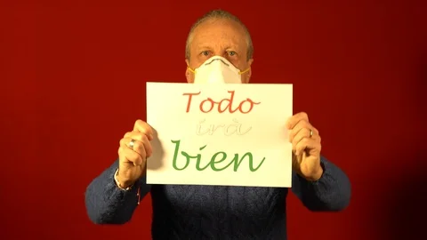 Todo irà bien, Everything will be fine, Andrà tutto bene covid19 3 languages Stock Footage 127492109