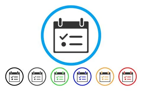 Todo List Calendar Day Rounded Icon 스톡 일러스트