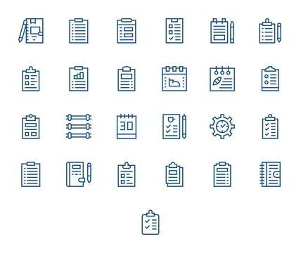 ToDo List Modern Vector Collection with 25 Regular Line High Resolution Dis.. Stock Illustration