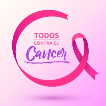 Todos Contra el Cancer, All Against Cancer Spanish text. Stock Illustration