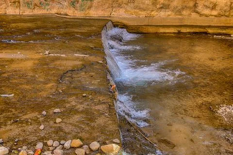 Todra River as it passes through the Todra Gorges in Morocco. Stock Photos