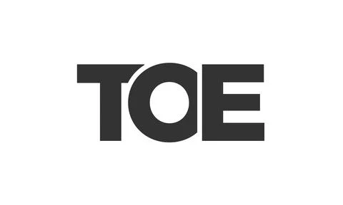 TOE logo design template with strong and modern bold text. Initial based ve.. Stock Illustration