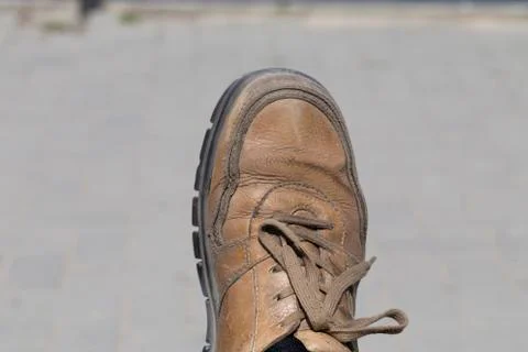 Toe of the old shoe. Stock Photos