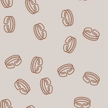 Toe ring jewelry line vector seamless pattern Stock Illustration