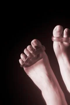 Toe separator to pedicure nails Stock Photos
