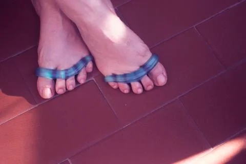 Toe separator to pedicure nails Stock Photos