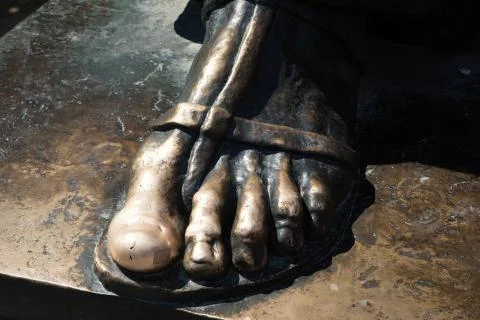Toe of the statue of Gregory of Nin in Split Stock Photos