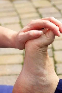 Toe stretch Stock Photos