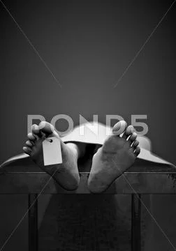 Toe tag dark Stock Illustration