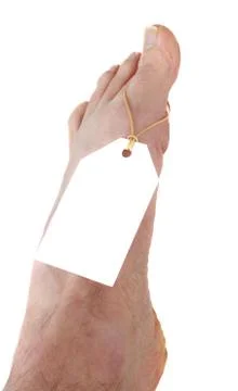 Toe tag side view Stock Photos