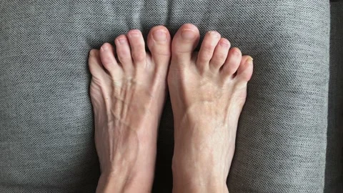 Toes problem nails. Top view Stock Footage 228948904