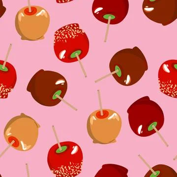 Toffee apples repeat pattern design Stock Illustration