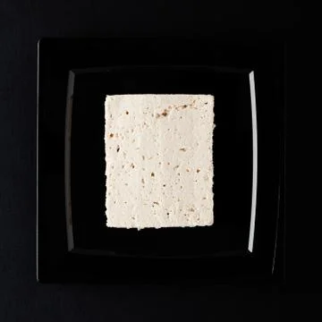 Tofu on Black Stock Photos