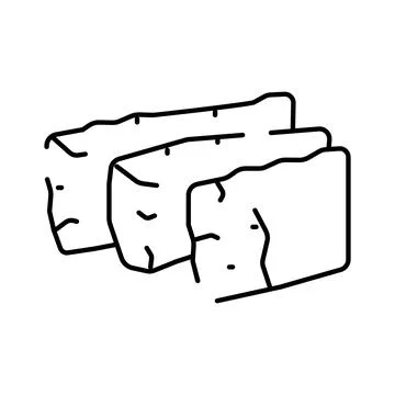 Tofu blocks showing plant based protein food ingredient Stock Illustration