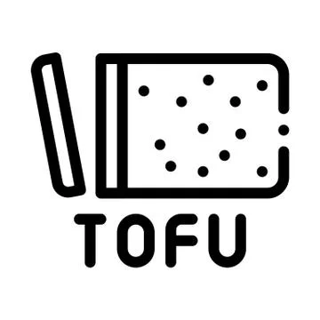 Tofu cheese icon vector outline illustration Stock Illustration