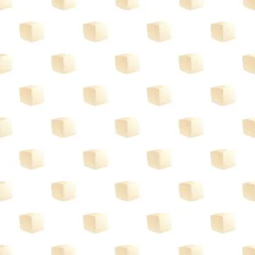 Tofu cubes creating a seamless repeat pattern background Stock Illustration