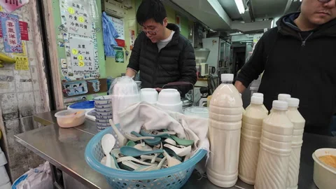 Tofu pudding. Stock Footage 305555143