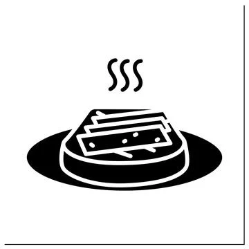 Tofu toast glyph icon Stock Illustration