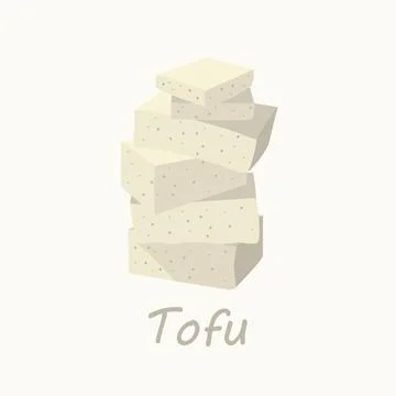 Tofu Vector Illustration on White Background Stock Illustration