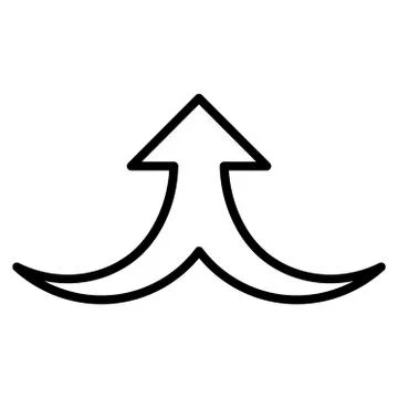 Together Arrow Up Outline Vector Icon Stock Illustration