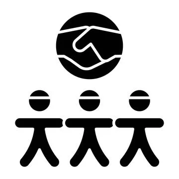 Together Glyph Icon Stock Illustration