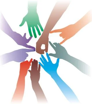Together, hand in hand Stock Illustration