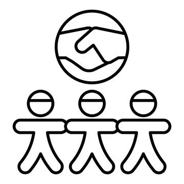 Together Line Icon Stock Illustration