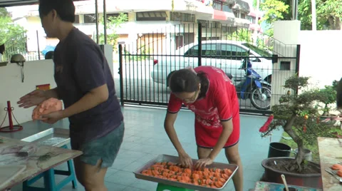 Together making dessert Stock Footage 39862226