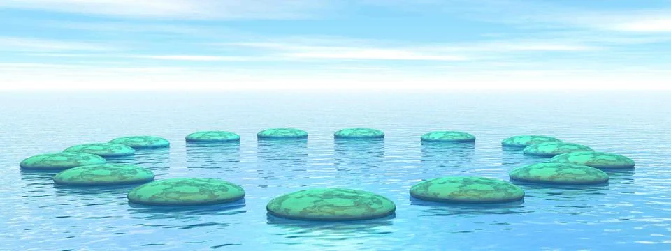 Together is Peace in Circle - 3D render Illustrazione stock