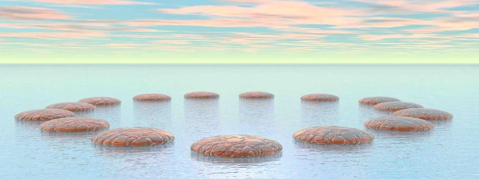 Together is Peace in Circle - 3D render Stock Illustration