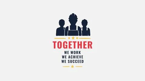 Together We Achieve Worker Unity Design 库存插图