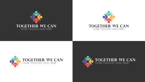 Together We Can Logo Vector Design Template Stock Illustration