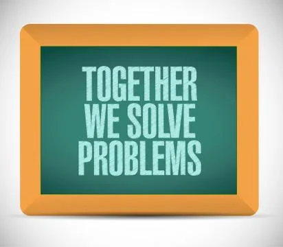 Together we solve problems message イラスト素材