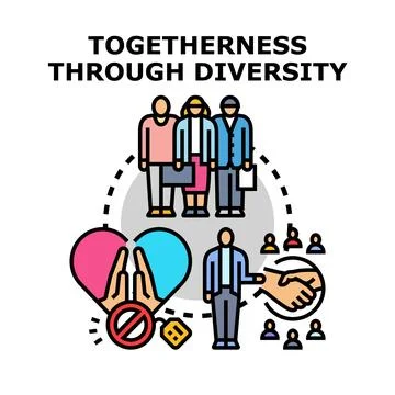 Togetherness through diversity promoting unity and inclusion Stock Illustration