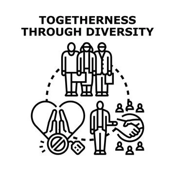 Togetherness through diversity promoting unity and inclusion Stock Illustration