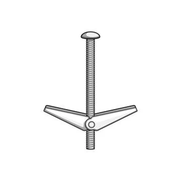 Toggle bolt fastener for drywall construction installation Stock Illustration