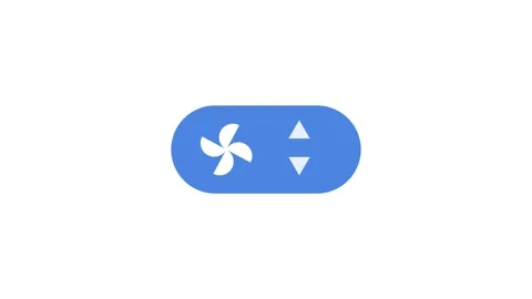 Toggle button featuring a fan or ventilation icon animation Vidéo 335223068