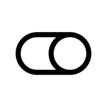 Toggle button icon line isolated on white background. Black flat thin icon .. Illustrazione stock