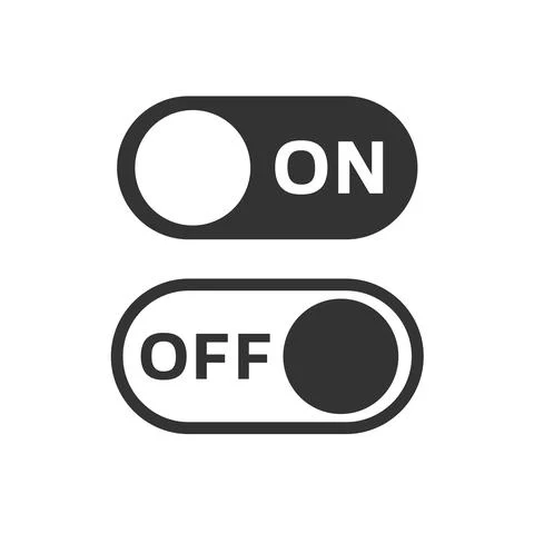 On Off Toggle Button Icon vector illustration Stock Illustration
