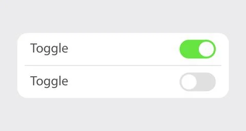 Toggle On Off Button Mobile Phone User Interface Vector Illustrazione stock