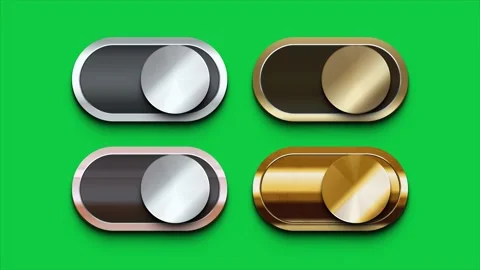 Toggle Button Set Isolated on Green and Black Background Stock Footage 167129792
