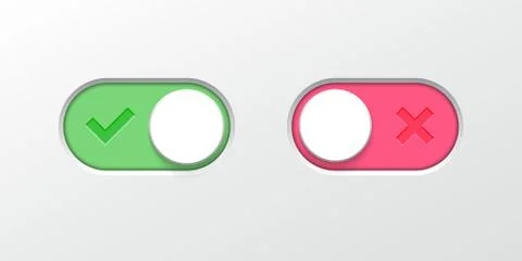 Toggle button switch slider vector web UI icons Stock Illustration