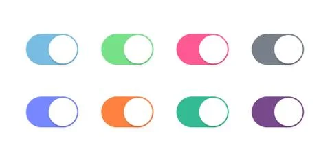 Toggle button switch slider web UI vector icons Stock Illustration