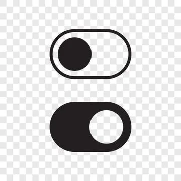 Toggle button switch off turn on web UI icons Illustrazione stock