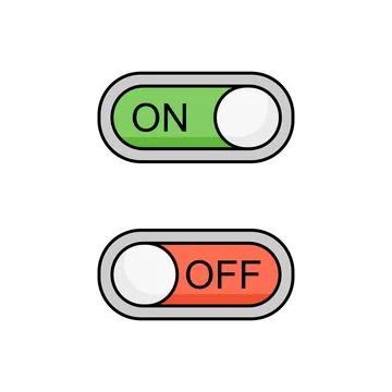 On Off Toggle Buttons Vector Illustrazione stock