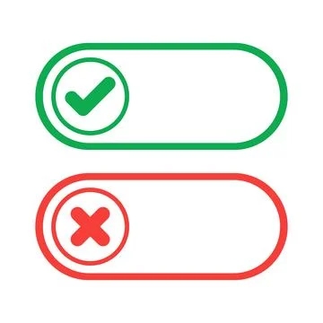 Toggle check mark button vector Stock Illustration