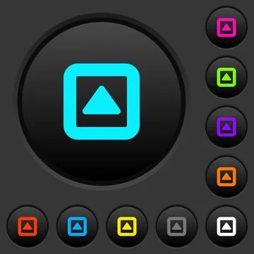 Toggle up dark push buttons with color icons Stock Illustration