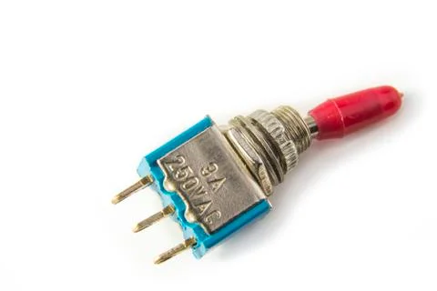 Toggle electrical switch on the white background Stock Photos