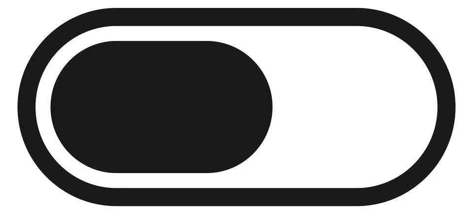 Toggle element. Simple black switch. Interface icon 스톡 일러스트